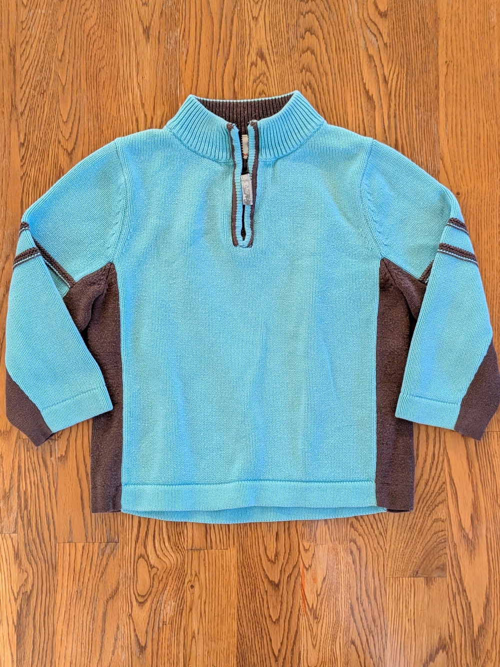 Vintage Hanna Andersson Toddler Boys Combed Cotton Knit 1/4 Zip Sweater 100 4T